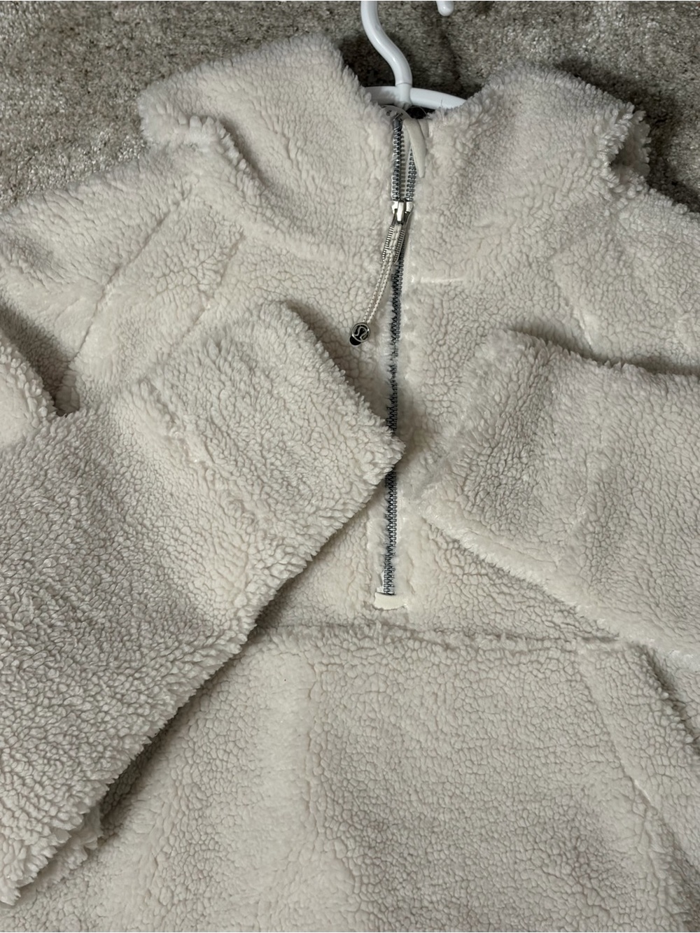 Lululemon Scuba Cream Sherpa Zip-Up Hoodie. Size M/L - Picture 3 of 7